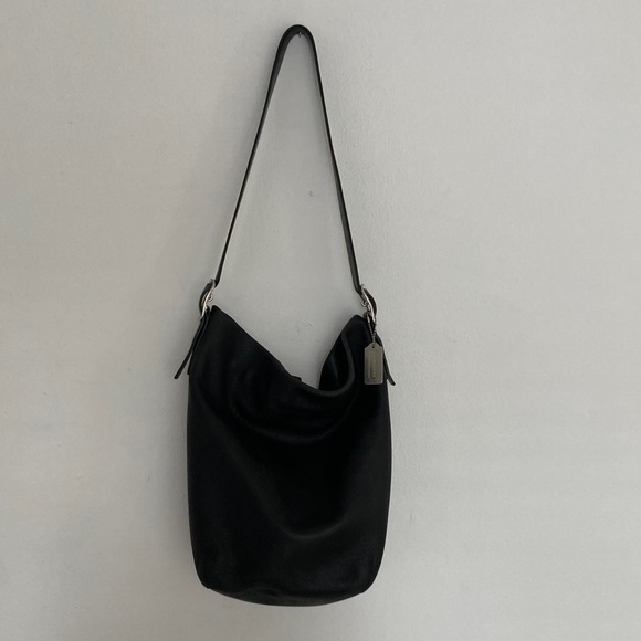 Coach 9151 Legacy Vintage Bucket Shoulder Hobo Bag Black Leather with Silver Tag - Picture 2 of 6